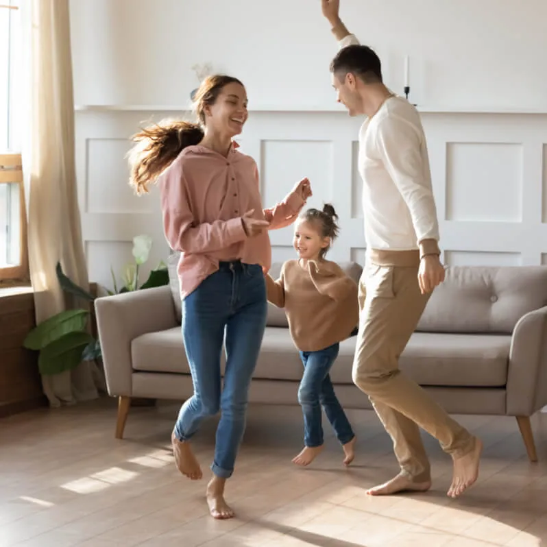 Dancing happy family | Rich's Modern Flooring